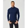 imageCOOFANDY Mens Slim Fit Mock Turtleneck T Shirt Casual Basic Knitted Long Sleeve Pullover SweaterNavy Blue