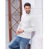 imageCOOFANDY Mens Slim Fit Mock Turtleneck T Shirt Casual Basic Knitted Long Sleeve Pullover SweaterWhite