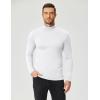 imageCOOFANDY Mens Slim Fit Mock Turtleneck T Shirt Casual Basic Knitted Long Sleeve Pullover SweaterWhite
