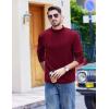 imageCOOFANDY Mens Slim Fit Mock Turtleneck T Shirt Casual Basic Knitted Long Sleeve Pullover SweaterWine Red