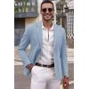 imageCOOFANDY Mens Smart Wash Blazer Regular Fit Cotton Sport Coat Casual Suit JacketBlue