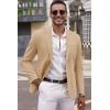 imageCOOFANDY Mens Smart Wash Blazer Regular Fit Cotton Sport Coat Casual Suit JacketKhaki