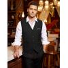 imageCOOFANDY Mens Suit Vest Slim Fit Business Formal Waistcoat Casual Dress VestAblack