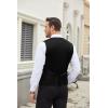 imageCOOFANDY Mens Suit Vest Slim Fit Business Formal Waistcoat Casual Dress VestAblack