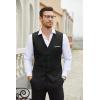 imageCOOFANDY Mens Suit Vest Slim Fit Business Formal Waistcoat Casual Dress VestAblack
