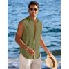 imageCOOFANDY Mens Summer Beach Tank Tops Sleeveless Button Up Shirt Casual Textured Tank ShirtsArmy Green