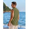imageCOOFANDY Mens Summer Beach Tank Tops Sleeveless Button Up Shirt Casual Textured Tank ShirtsArmy Green