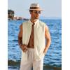 imageCOOFANDY Mens Summer Beach Tank Tops Sleeveless Button Up Shirt Casual Textured Tank ShirtsBeige