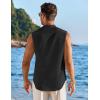 imageCOOFANDY Mens Summer Beach Tank Tops Sleeveless Button Up Shirt Casual Textured Tank ShirtsBlack