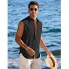 imageCOOFANDY Mens Summer Beach Tank Tops Sleeveless Button Up Shirt Casual Textured Tank ShirtsBlack