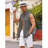 imageCOOFANDY Mens Summer Beach Tank Tops Sleeveless Button Up Shirt Casual Textured Tank ShirtsDark Grey