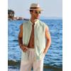 imageCOOFANDY Mens Summer Beach Tank Tops Sleeveless Button Up Shirt Casual Textured Tank ShirtsLight Green