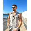 imageCOOFANDY Mens Summer Beach Tank Tops Sleeveless Button Up Shirt Casual Textured Tank ShirtsLight Grey