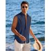 imageCOOFANDY Mens Summer Beach Tank Tops Sleeveless Button Up Shirt Casual Textured Tank ShirtsNavy Blue