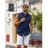 imageCOOFANDY Mens Summer Beach Tank Tops Sleeveless Button Up Shirt Casual Textured Tank ShirtsNavy Blue