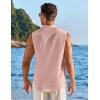 imageCOOFANDY Mens Summer Beach Tank Tops Sleeveless Button Up Shirt Casual Textured Tank ShirtsPink