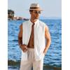 imageCOOFANDY Mens Summer Beach Tank Tops Sleeveless Button Up Shirt Casual Textured Tank ShirtsWhite
