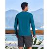 imageCOOFANDY Mens Sun Protection Shirts Long Sleeve Rash Guard Swim TShirts Lightweight Quick Dry Fishing ShirtsLake Blue