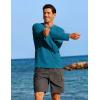 imageCOOFANDY Mens Sun Protection Shirts Long Sleeve Rash Guard Swim TShirts Lightweight Quick Dry Fishing ShirtsLake Blue