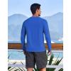 imageCOOFANDY Mens Sun Protection Shirts Long Sleeve Rash Guard Swim TShirts Lightweight Quick Dry Fishing ShirtsRoyal Blue
