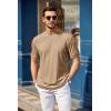 imageCOOFANDY Mens T Shirt Short Sleeve Crew Neck TShirt Casual Summer Tshirt Classic Basic Tee ShirtLight Khaki