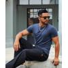 imageCOOFANDY Mens T Shirt Short Sleeve Crew Neck TShirts Casual Summer Classic Basic TeesDenim Blue