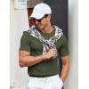 imageCOOFANDY Mens T Shirts Casual Short Sleeve Crewneck Shirts Solid Textured Knit Pullover TeesArmy Green