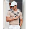 imageCOOFANDY Mens T Shirts Casual Short Sleeve Crewneck Shirts Solid Textured Knit Pullover TeesKhaki