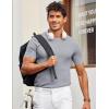 imageCOOFANDY Mens T Shirts Casual Short Sleeve Crewneck Shirts Solid Textured Knit Pullover TeesLight Grey