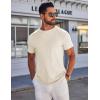 imageCOOFANDY Mens TShirts Short Sleeve Plain Tshirts Casual Crew Neck Basic T Shirt Soft Cooling Fitted Stretch Tee ShirtsBeige