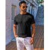 imageCOOFANDY Mens TShirts Short Sleeve Plain Tshirts Casual Crew Neck Basic T Shirt Soft Cooling Fitted Stretch Tee ShirtsBlack