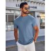 imageCOOFANDY Mens TShirts Short Sleeve Plain Tshirts Casual Crew Neck Basic T Shirt Soft Cooling Fitted Stretch Tee ShirtsDeep Blue