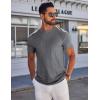 imageCOOFANDY Mens TShirts Short Sleeve Plain Tshirts Casual Crew Neck Basic T Shirt Soft Cooling Fitted Stretch Tee ShirtsDeep Grey