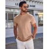imageCOOFANDY Mens TShirts Short Sleeve Plain Tshirts Casual Crew Neck Basic T Shirt Soft Cooling Fitted Stretch Tee ShirtsKhaki
