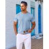 imageCOOFANDY Mens TShirts Short Sleeve Plain Tshirts Casual Crew Neck Basic T Shirt Soft Cooling Fitted Stretch Tee ShirtsLight Blue