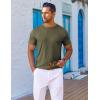 imageCOOFANDY Mens TShirts Short Sleeve Plain Tshirts Casual Crew Neck Basic T Shirt Soft Cooling Fitted Stretch Tee ShirtsOlive Green