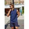 imageCOOFANDY Mens Tank Top Cotton Workout Sleeveless Muscle T Shirts Casual Summer Tank ShirtsNavy Blue1 Pcs