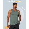 imageCOOFANDY Mens Tank Top UPF 50 Quick Dry Sleeveless Shirts Summer Workout Muscle T Shirt Cool Swim Beach TopBlackDark Army Green