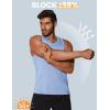 imageCOOFANDY Mens Tank Top UPF 50 Quick Dry Sleeveless Shirts Summer Workout Muscle T Shirt Cool Swim Beach TopLight BlueArmy Green