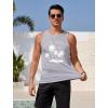 imageCOOFANDY Mens Tank Tops Beach Summer Sleeveless Graphic T Shirts Palm Tree Vacation Quick Dry Muscle TankGraycoconut