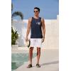 imageCOOFANDY Mens Tank Tops Beach Summer Sleeveless Graphic T Shirts Palm Tree Vacation Quick Dry Muscle TankNavy Blue