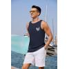 imageCOOFANDY Mens Tank Tops Beach Summer Sleeveless Graphic T Shirts Palm Tree Vacation Quick Dry Muscle TankNavy Blue