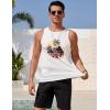 imageCOOFANDY Mens Tank Tops Beach Summer Sleeveless Graphic T Shirts Palm Tree Vacation Quick Dry Muscle TankWhitecar Coconut