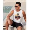 imageCOOFANDY Mens Tank Tops Beach Summer Sleeveless Graphic T Shirts Palm Tree Vacation Quick Dry Muscle TankWhitecar Coconut