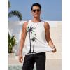 imageCOOFANDY Mens Tank Tops Beach Summer Sleeveless Graphic T Shirts Palm Tree Vacation Quick Dry Muscle TankWhitecoconut