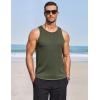 imageCOOFANDY Mens Tank Tops Summer Beach Sleeveless Muscle Shirts Casual Knit Tanks Workout Gym TeeArmy Green