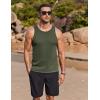 imageCOOFANDY Mens Tank Tops Summer Beach Sleeveless Muscle Shirts Casual Knit Tanks Workout Gym TeeArmy Green