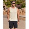 imageCOOFANDY Mens Tank Tops Summer Beach Sleeveless Muscle Shirts Casual Knit Tanks Workout Gym TeeBeige