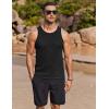 imageCOOFANDY Mens Tank Tops Summer Beach Sleeveless Muscle Shirts Casual Knit Tanks Workout Gym TeeBlack