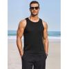 imageCOOFANDY Mens Tank Tops Summer Beach Sleeveless Muscle Shirts Casual Knit Tanks Workout Gym TeeBlack